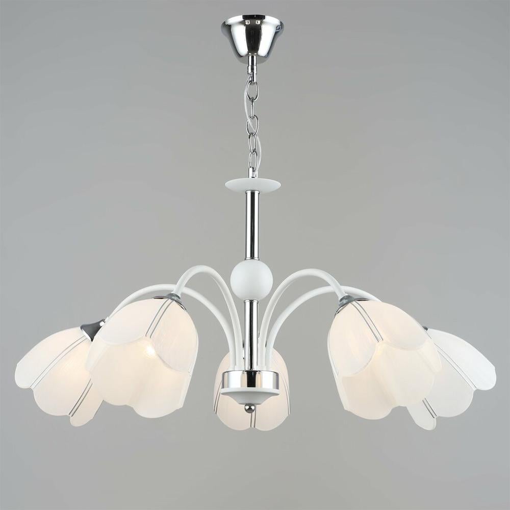 Люстра подвесная Light House SRS-19651/5 WT+CR Белый/Хром