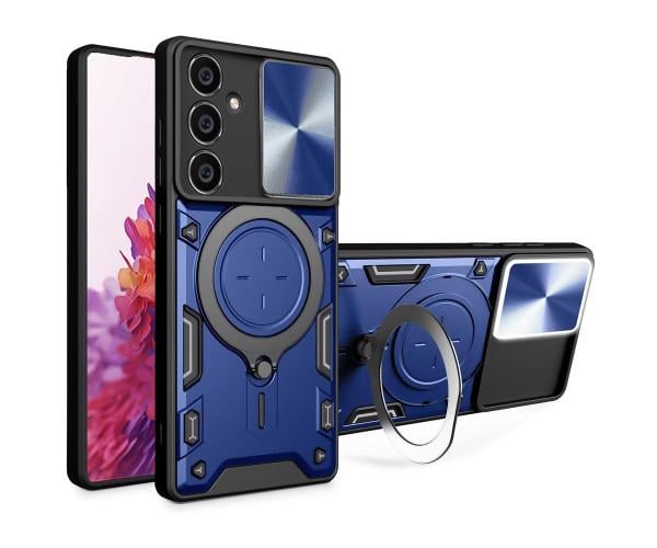 Чехол накладка Omeve Magnetic Ring для Samsung Galaxy S24 Plus Синий