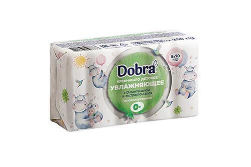 Мыло детское Dobra с D-пантенолом и экстрактом алоэ 70 г 5 шт./уп.