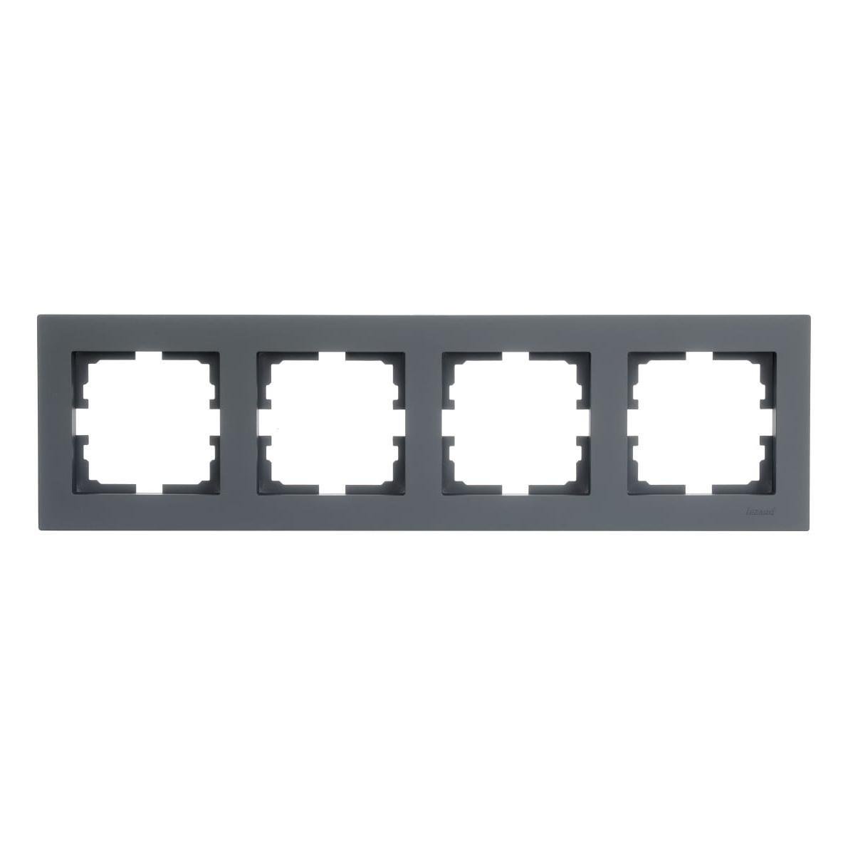 Рамка 4-местная горизонтальная Lezard Vesna Шеффилд Грей