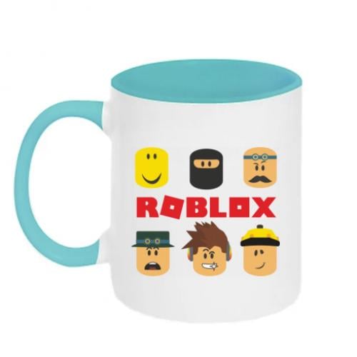 Чашка двухцветная Roblox icons 320 мл Белый с бирюзовым (14248252-64-186380)