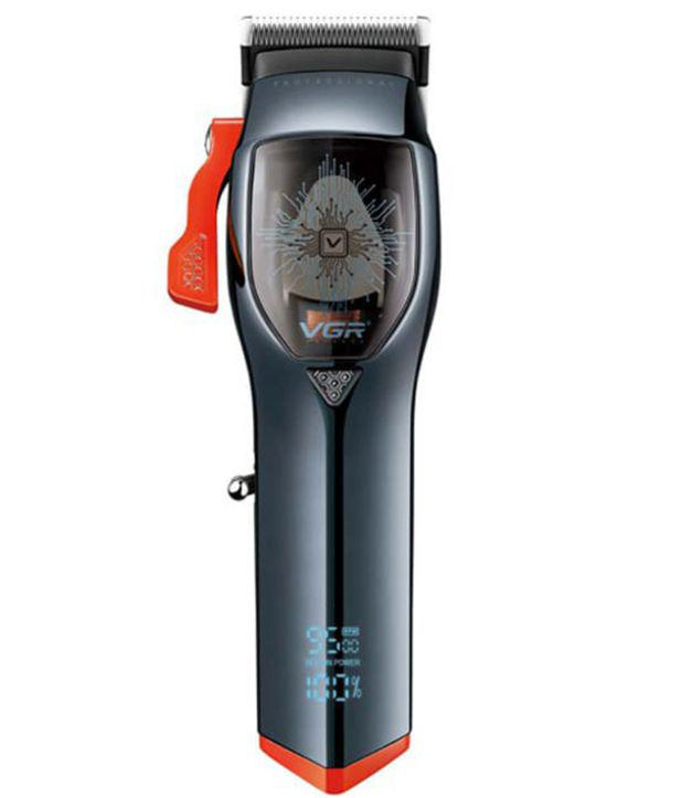 Машинка для стрижки акумуляторна VGR V-647 4 насадки 9000 RPM 2500 mAh LED display Black (613673)