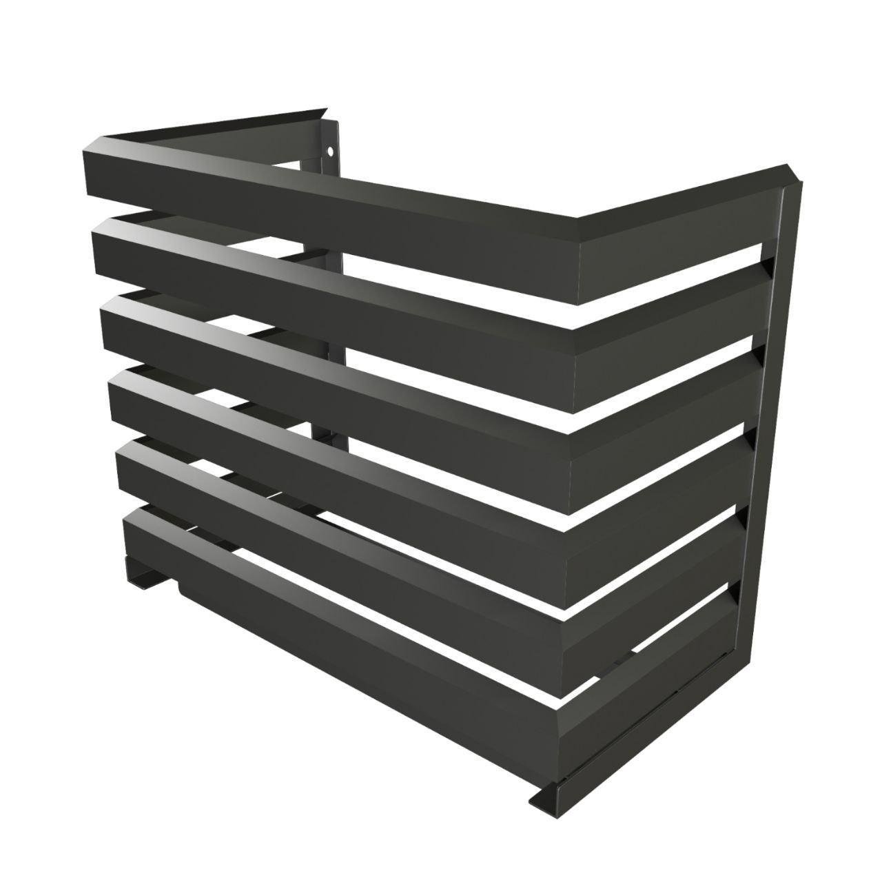 Комплект экран ламельный ЭФЛ-2,1 вертикальный фасадный для наружных блоков климатического оборудования 900х800х500 Серый (2037366123/501)