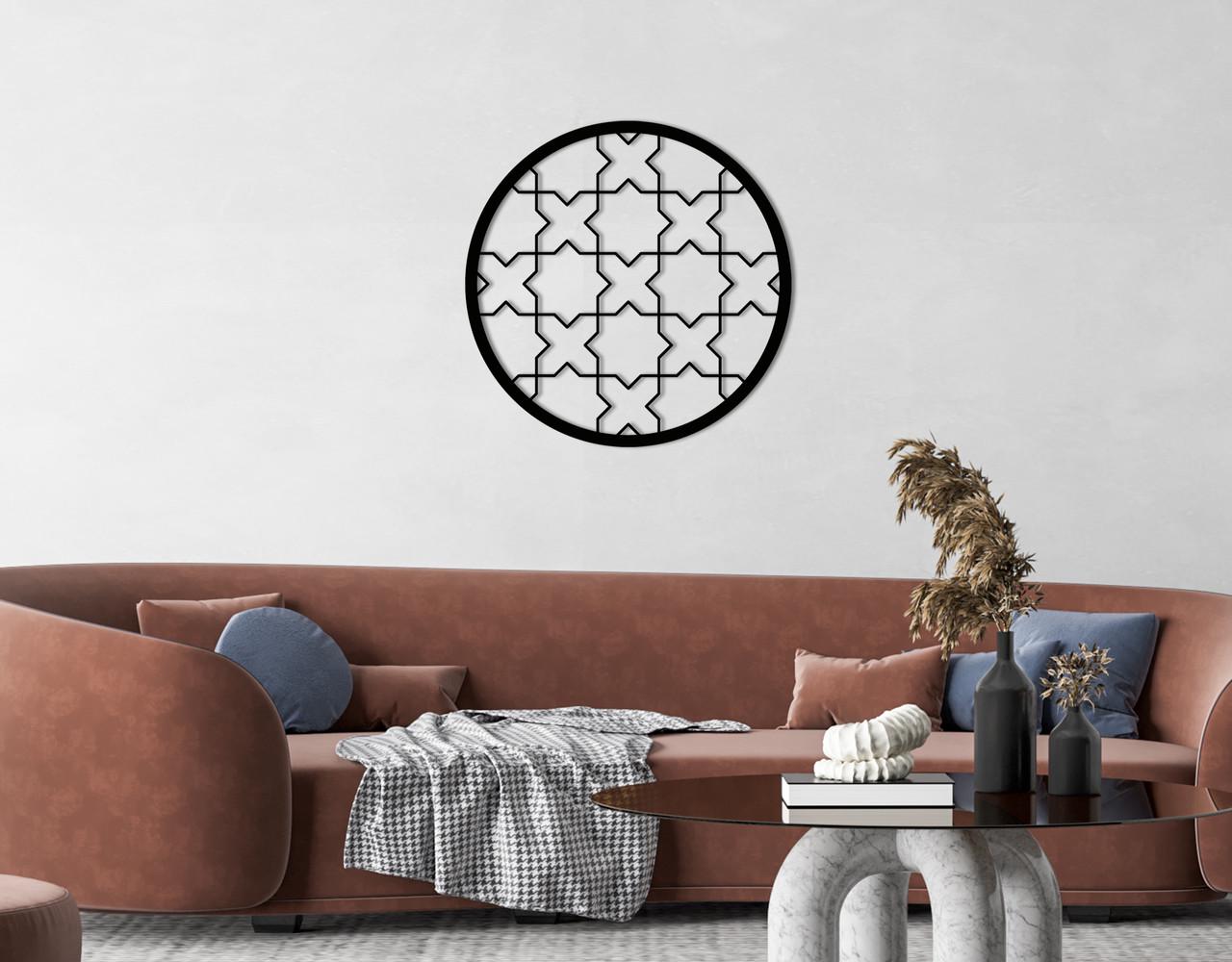 Панно на стену из дерева декоративное Upwood Decor Circle-056 12 60x60 см Black (1579662830)