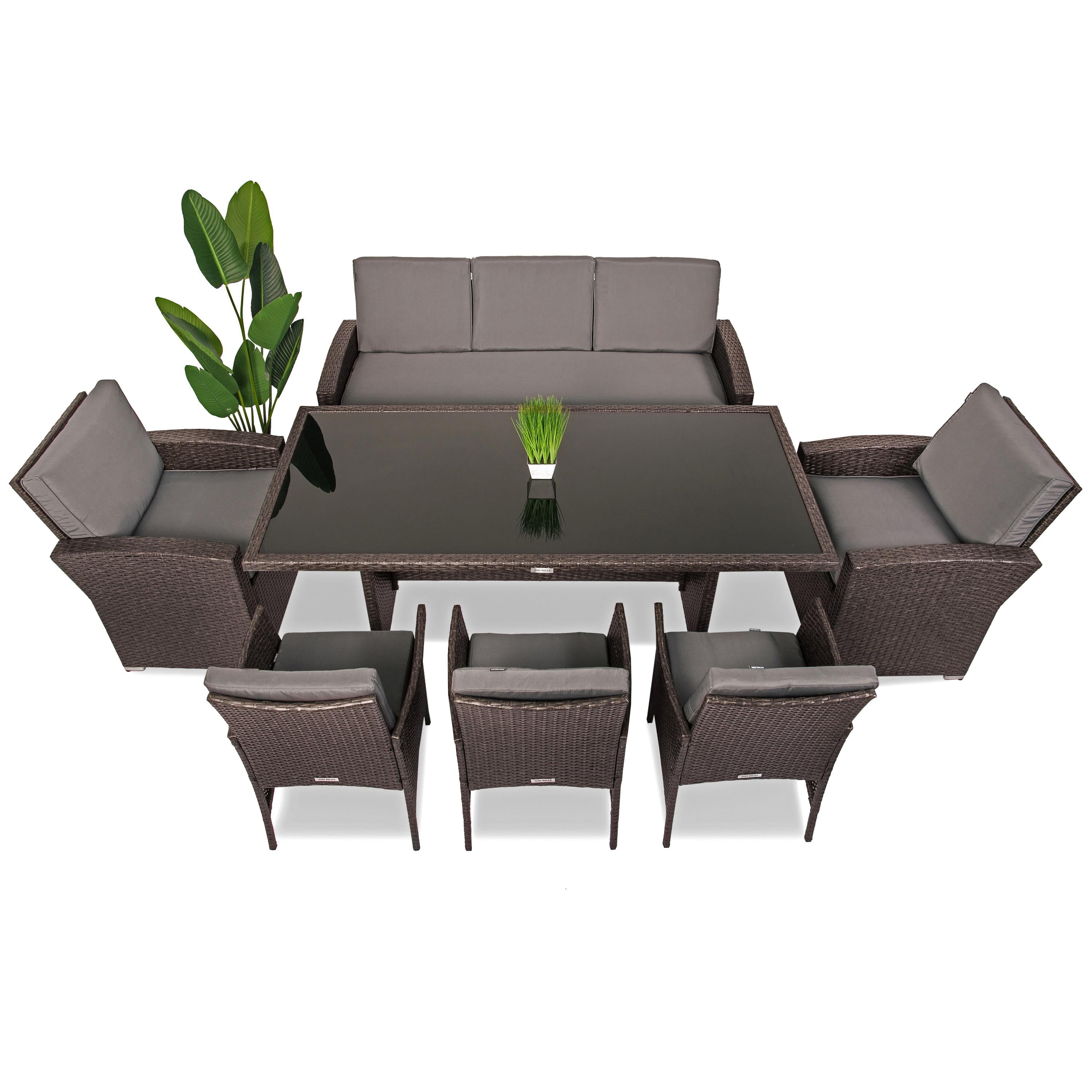 Набор садовой мебели Just Relax Deluxe Max 522 из ротанга со стальным каркасом Темно-коричневый Набор садовой мебели Just Relax Deluxe Max 522 из ротанга со стальным каркасом Темно-коричневый