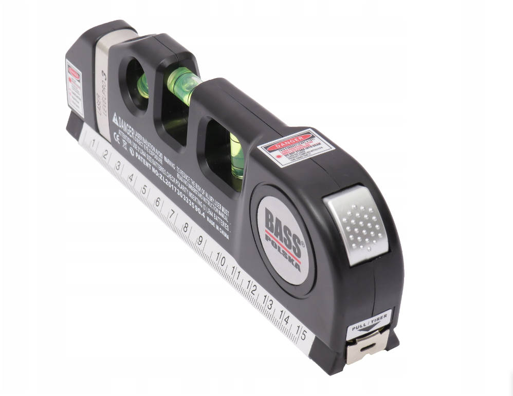Лазерний рівень Bass Polska з вбудованою лінійкою та рулеткою 4в1 (1464) - фото 3 Лазерний рівень Bass Polska з вбудованою лінійкою та рулеткою 4в1 (1464) - фото 3