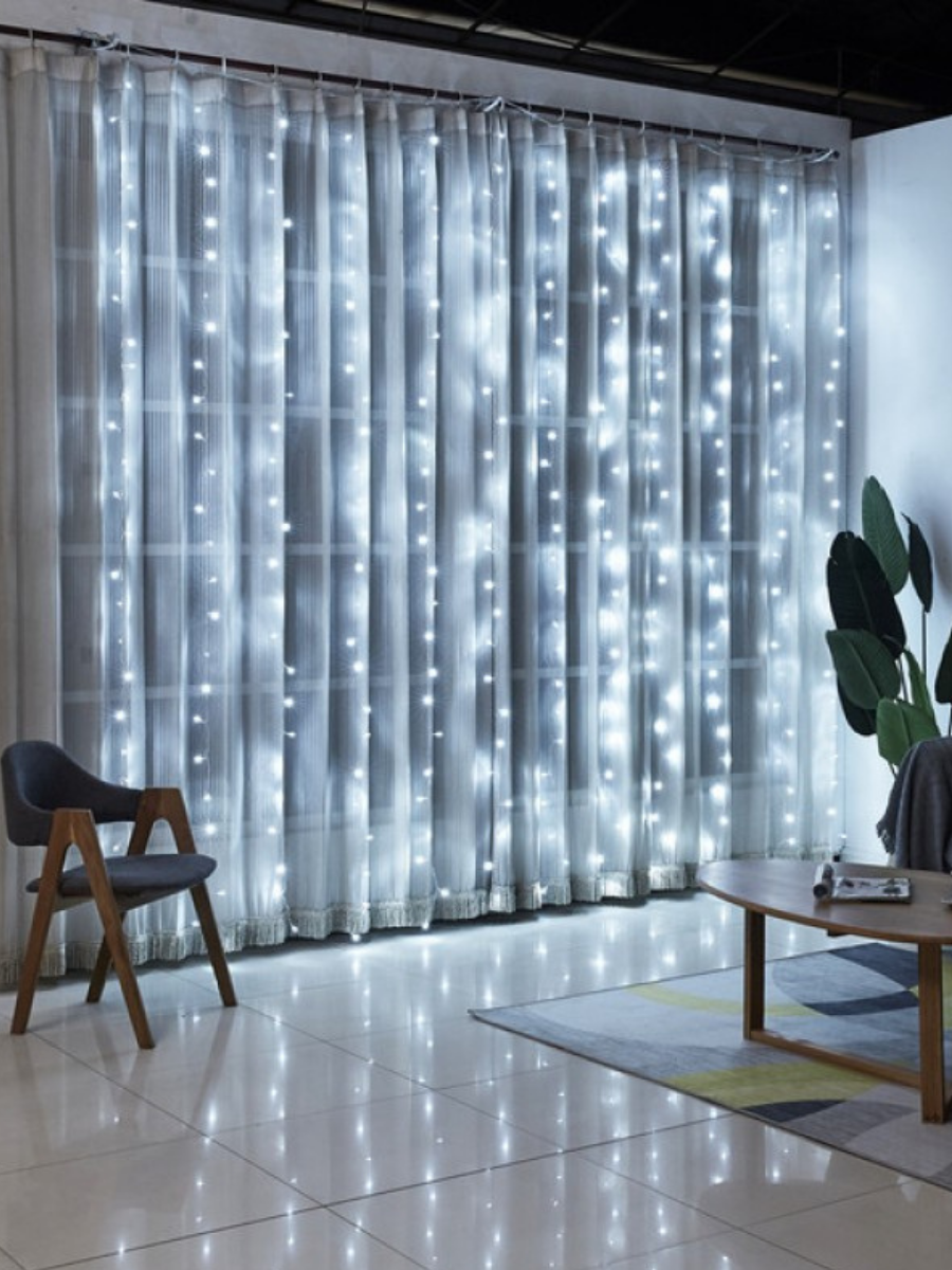 Штора-гирлянда на окно новогодняя светодиодная Белый холодный (30307092) - фото 10