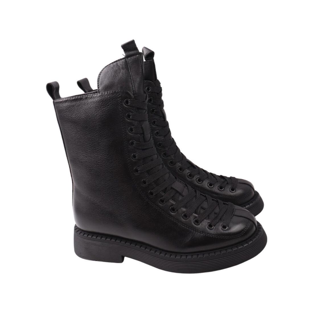 Ботинки женские Polann из кожи р. 39 Черный (165-22ZHC)