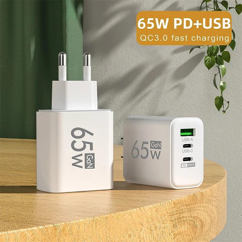 Зарядка для телефона 65W GaN TRG-185 LikeSun 1 USB + 2 Type-C Белый - фото 7