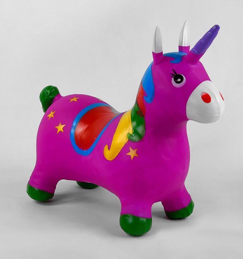 Детский прыгун Единорог надувной/резиновый Фиолетовый