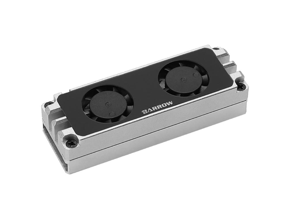 Радиатор охлаждения алюминиевый BARROW для SSD M2 2280 с двумя вентиляторами (1009-941-00)