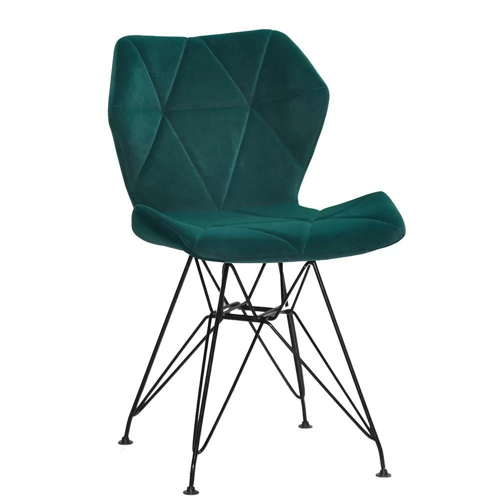 Стул MILOS METALL BLACK ML бархат Зеленый (114376)