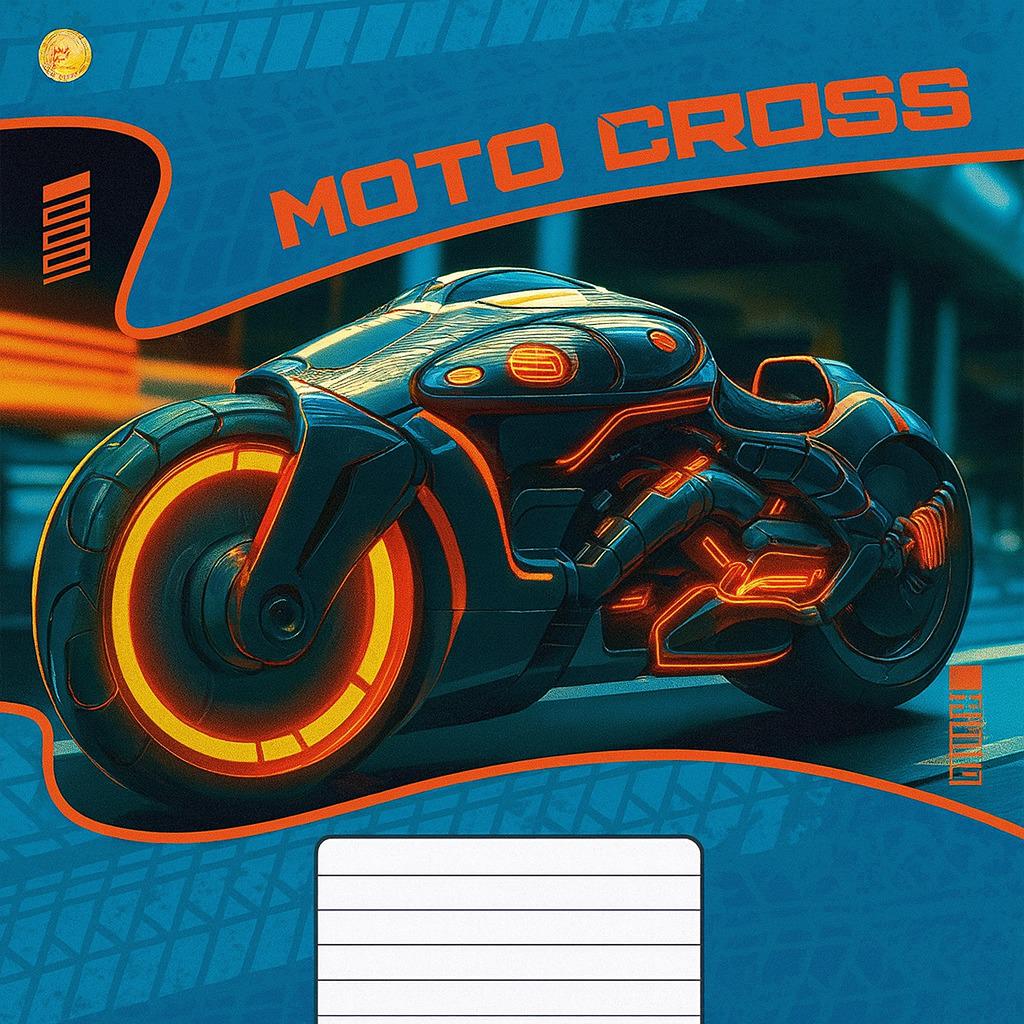 Тетрадь Мотокросс 18 л. клетка твердая (ТЕ41209)