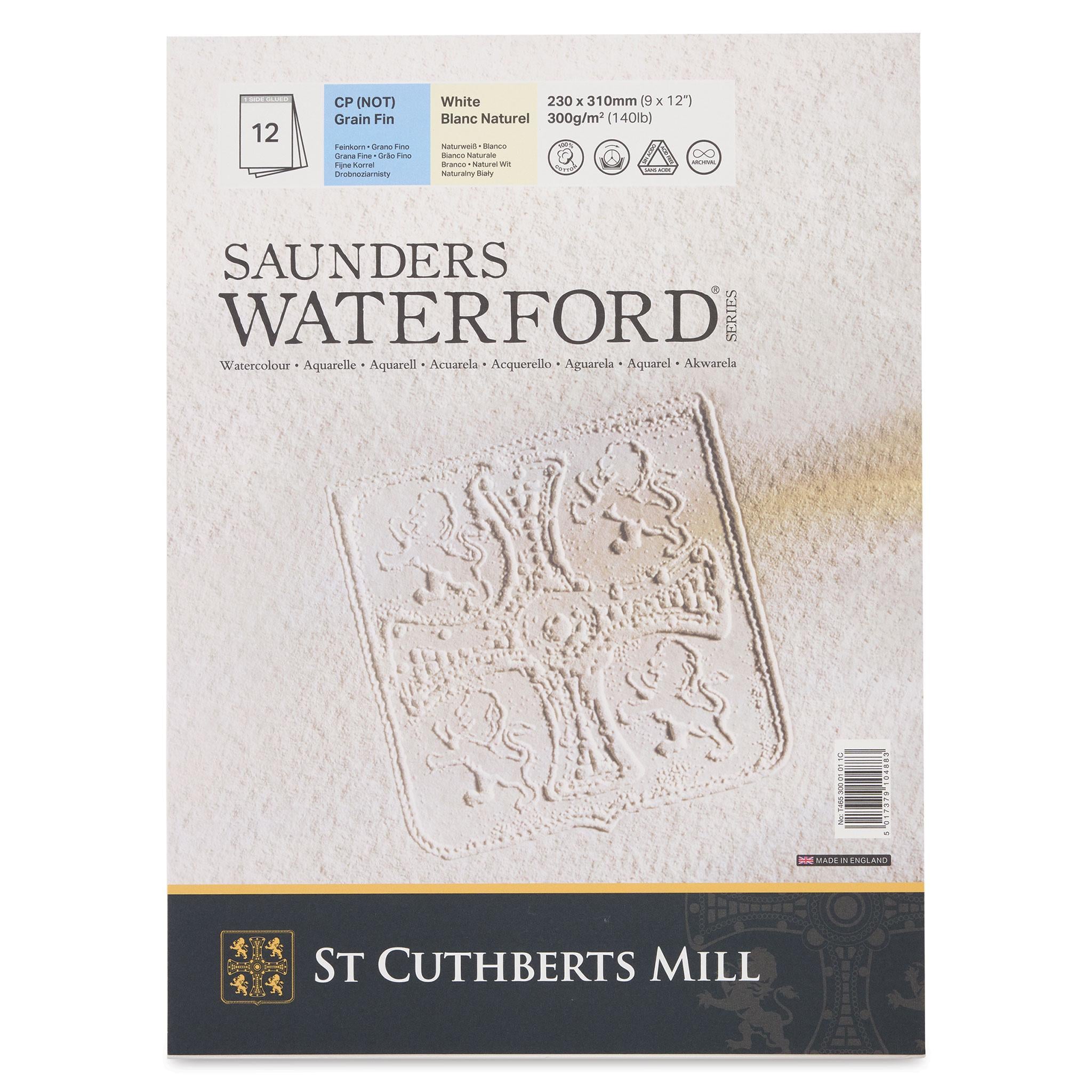 Альбом для акварели Saunders Waterford Cold Pressed хлопок 12 л. 300 г/кв. м 23x31 см Белый (T46530001011C)