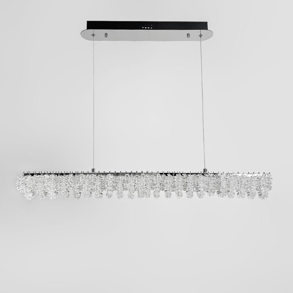 Люстра удлиненная хрустальная пульт 80х5 см Хром (33038L-850х50 CH)