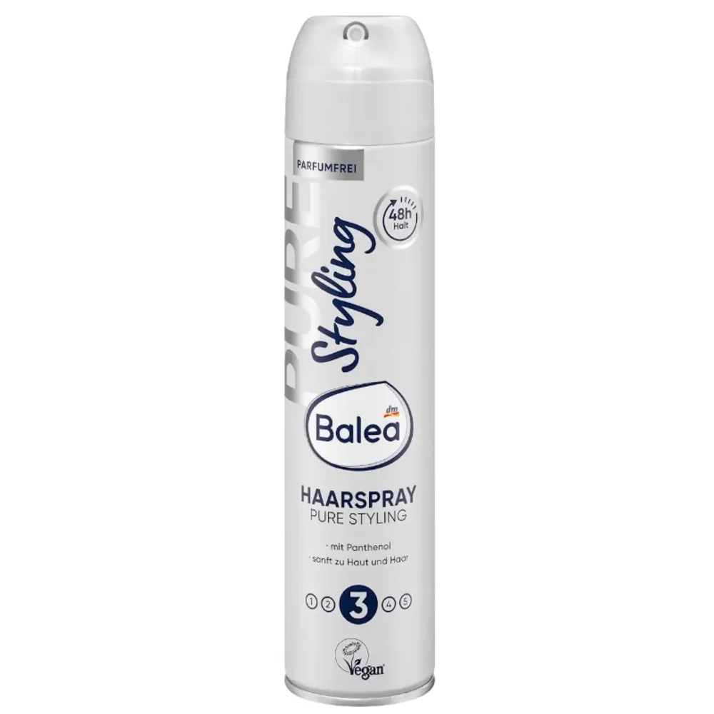 Лак для волос Balea Pure Styling с чистой фиксацией и блеском 300 мл