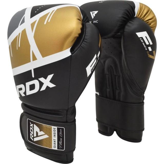 Перчатки боксерские RDX F7 Ego 14 унций капа в комплекте Black/Golden - фото 2