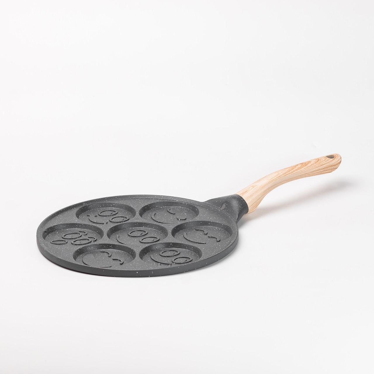 Сковорода смайл для панкейко на 7 секцийв 26,5 см Серый (5842)