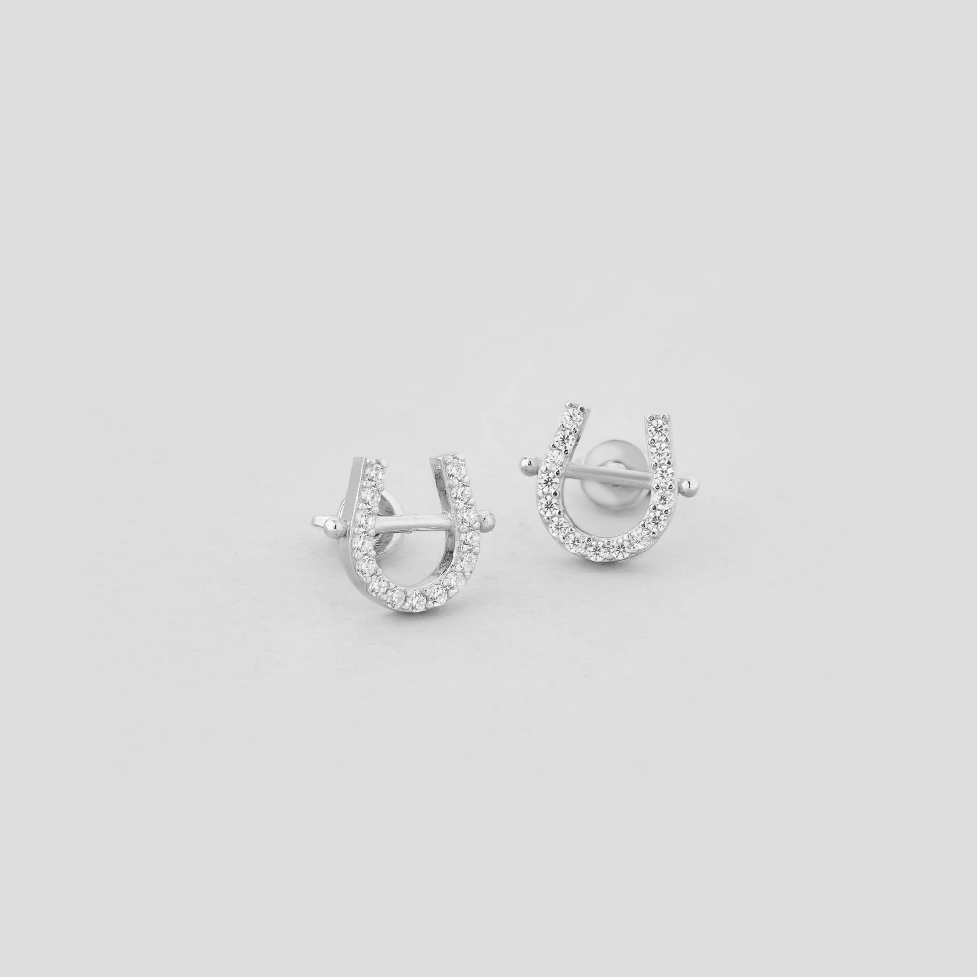 Серебряные серьги Minimal Счастливый знак (17968)