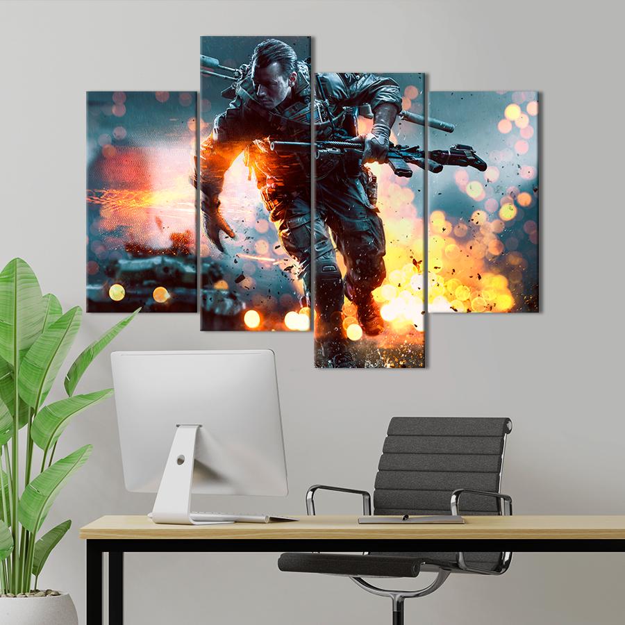 Настенний декор Реалистичная игра Battlefield 4 89x56 см (A140-4)