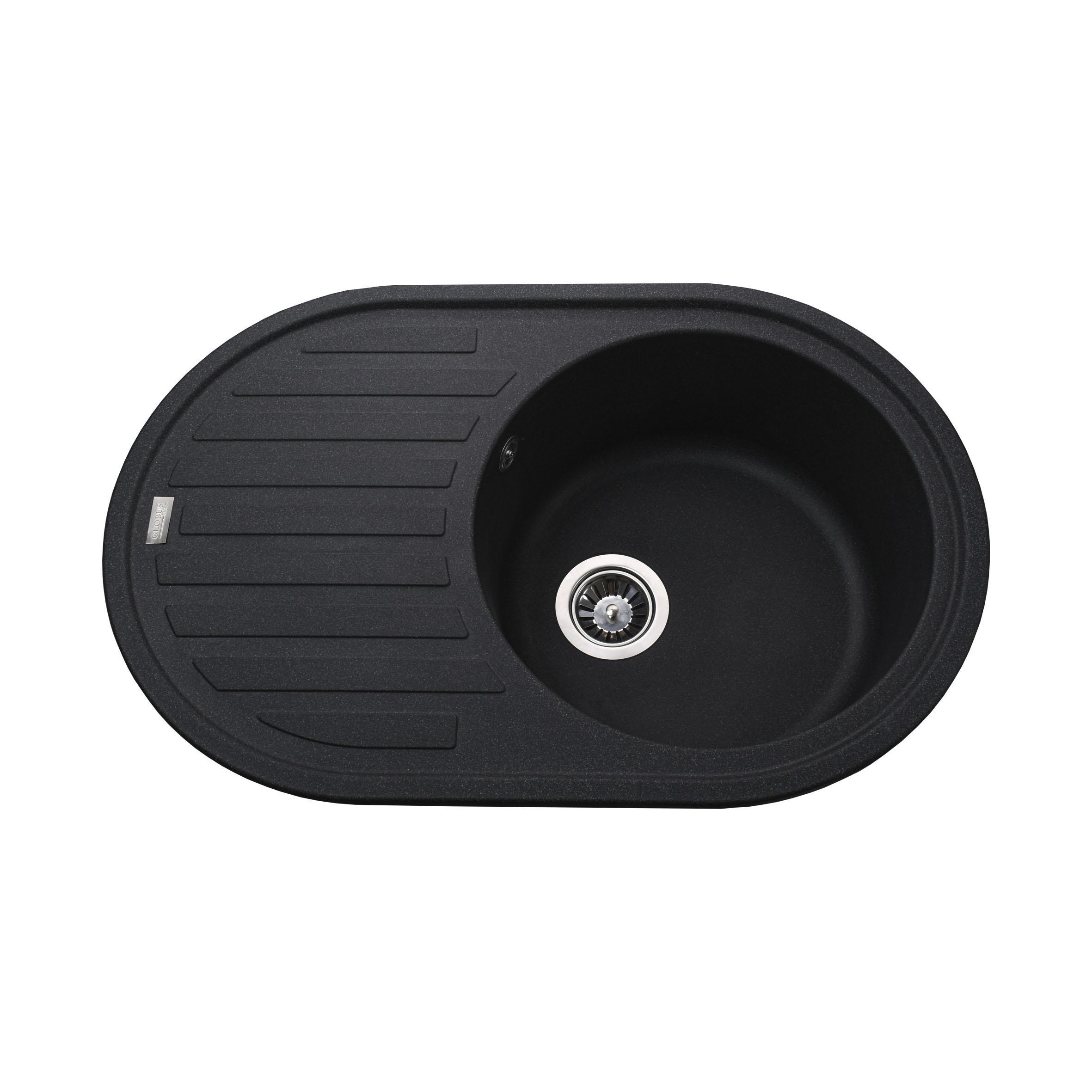 Мойка кухонная гранитная Globus Lux 000022402 770x500 мм Черный (116435)