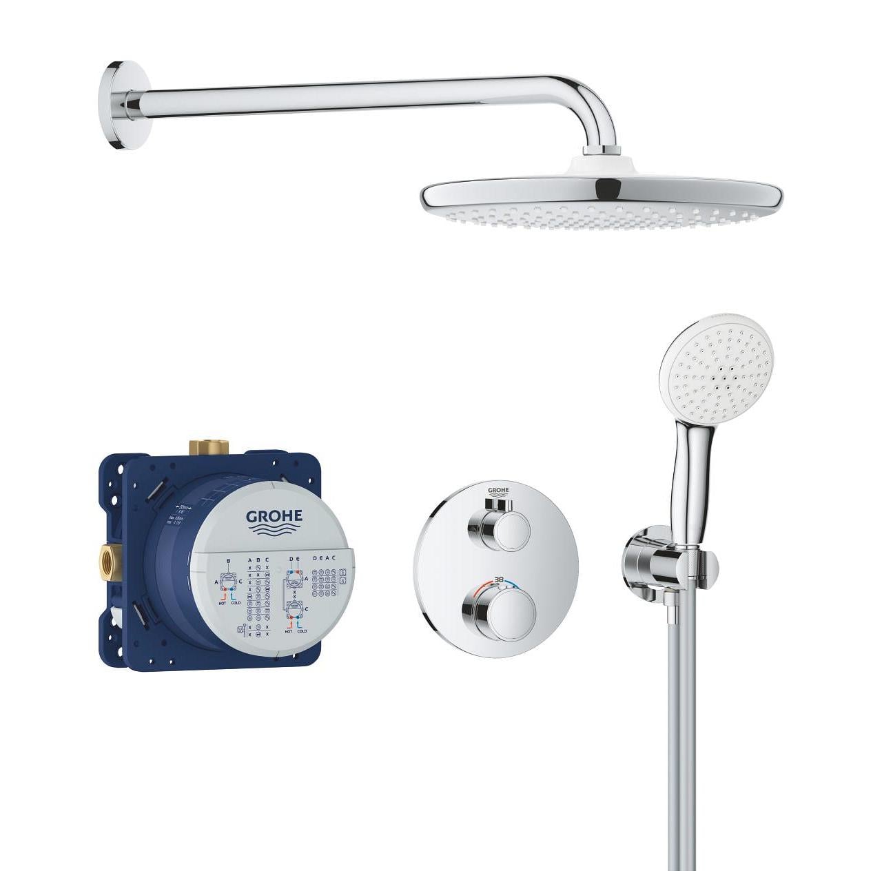 Душевая система скрытого типа Grohe Grohtherm 34872000 с верхним душем Хром (215917)