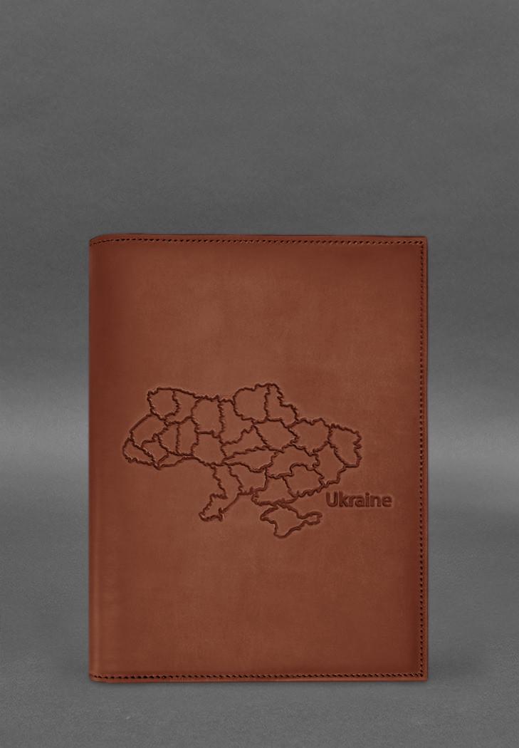 Обкладинка шкіряна для нотаріального реєстру з карткою України Crazy Horse Світло-коричневий (A-028880)