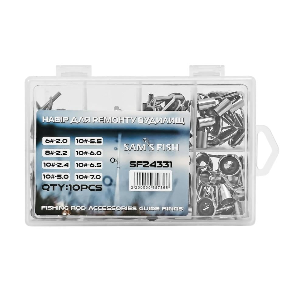Набор колец для ремонта удилищ Sam's Fish SF24331 80 шт. Серебристый (25173108)