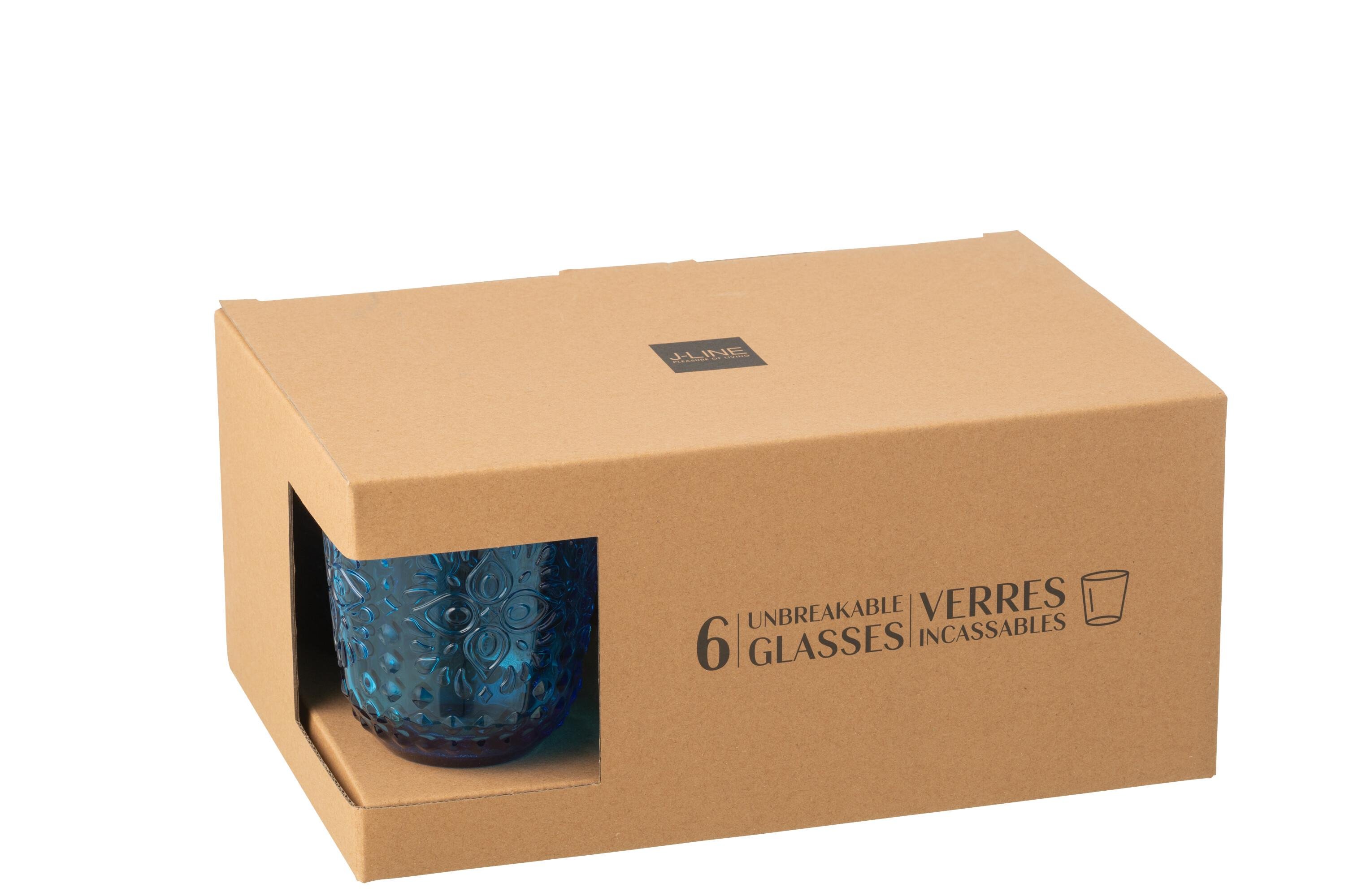 Стаканы J-LINE из небьющегося стекла 6 шт. Синий - фото 3 Стаканы J-LINE из небьющегося стекла 6 шт. Синий - фото 3