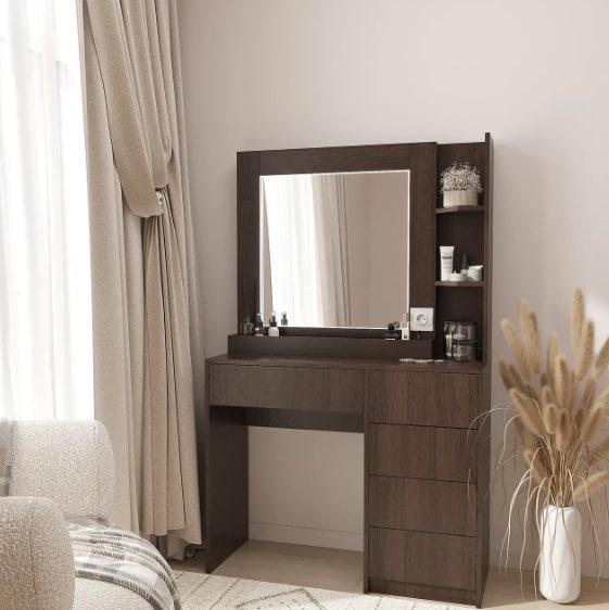 Туалетний столик New and Classic з LED підсвічуванням 1600x1000x380 мм Дуб Венге