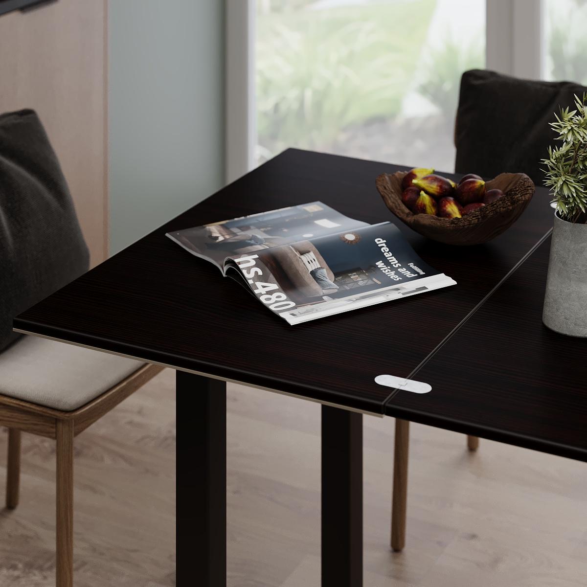 Обеденный стол-трансформер Dinner Glass 900x750x600 мм Венге/Светло-бежевое стекло (GATB16050500204) - фото 4 Обеденный стол-трансформер Dinner Glass 900x750x600 мм Венге/Светло-бежевое стекло (GATB16050500204) - фото 4