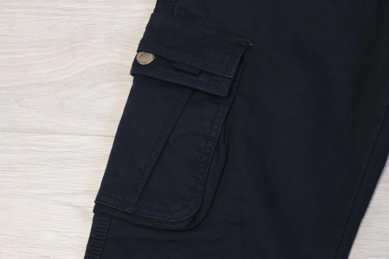 Джинсы мужские карго Iteno с накладными карманами на флисе р. 32 Синий (9072) - фото 5