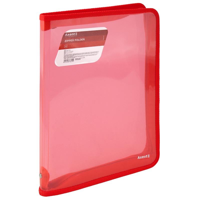 Папка объемная Axent на молнии А4 30 мм полипропилен Красный (1801-24-a)