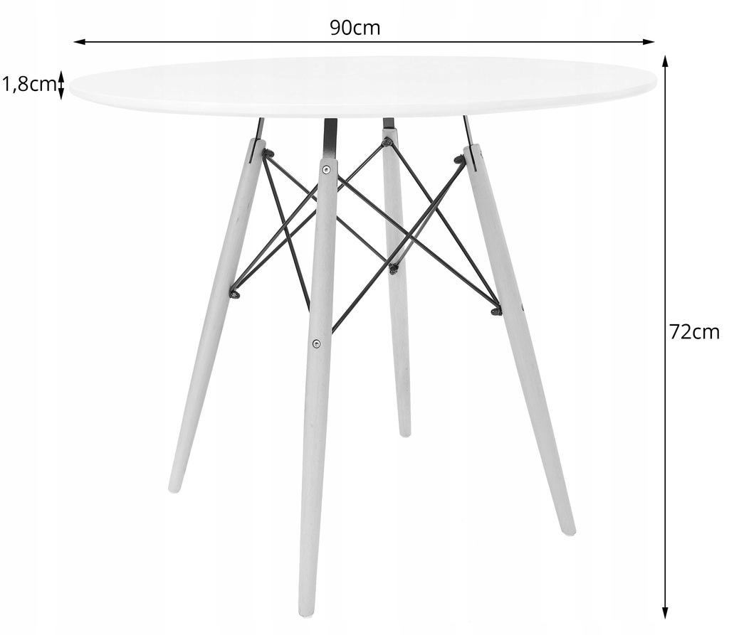 Стол Jumi Scandinavian Design 90 см White - фото 2