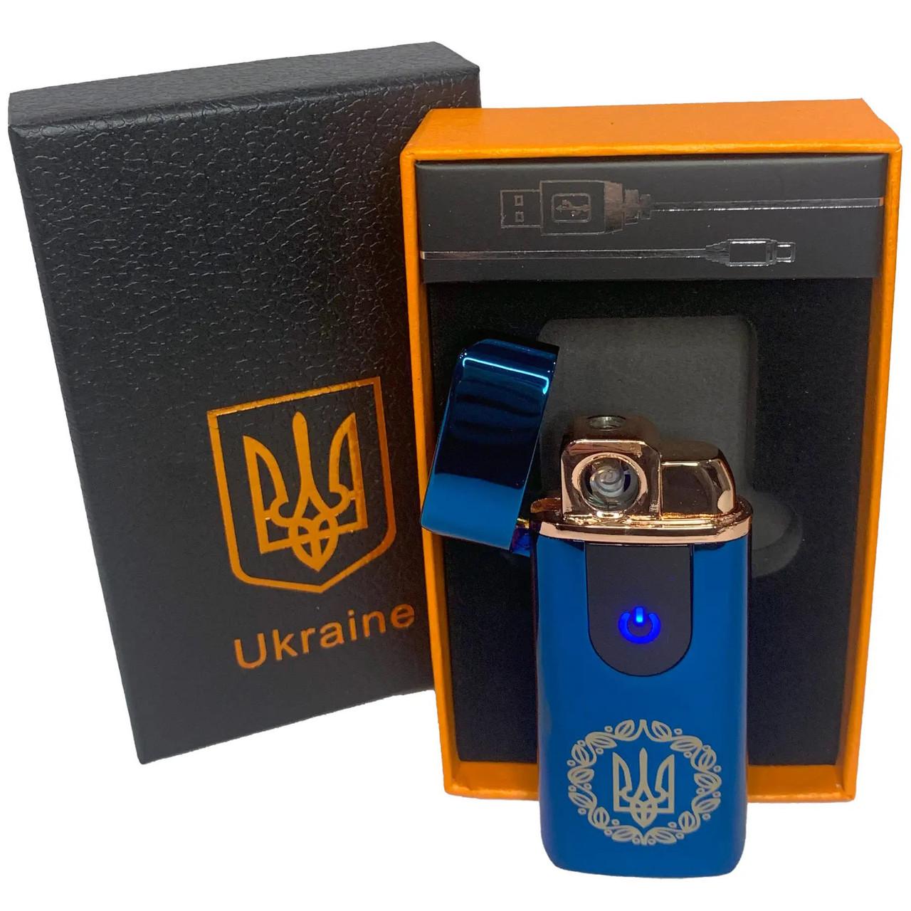 Запальничка електрична/газова Україна HL-435 із USB-зарядкою Синій