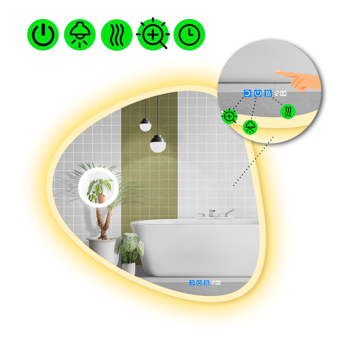 Зеркало с LED подсветкой Nuvola 3 с тремя сенсорами 60x60 см (8737223) Зеркало с LED подсветкой Nuvola 3 с тремя сенсорами 60x60 см (8737223)