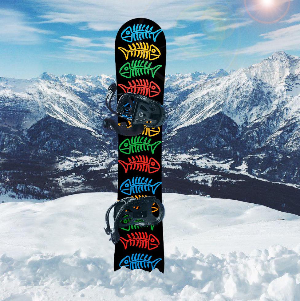 Наклейка на сноуборд Fish Skeleton (bord_1362)