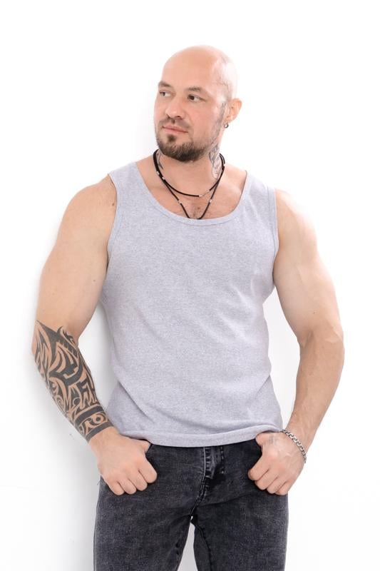 Майка для чоловіка приталена однотонна Носи Своє р. 58 Сірий (8048-008)