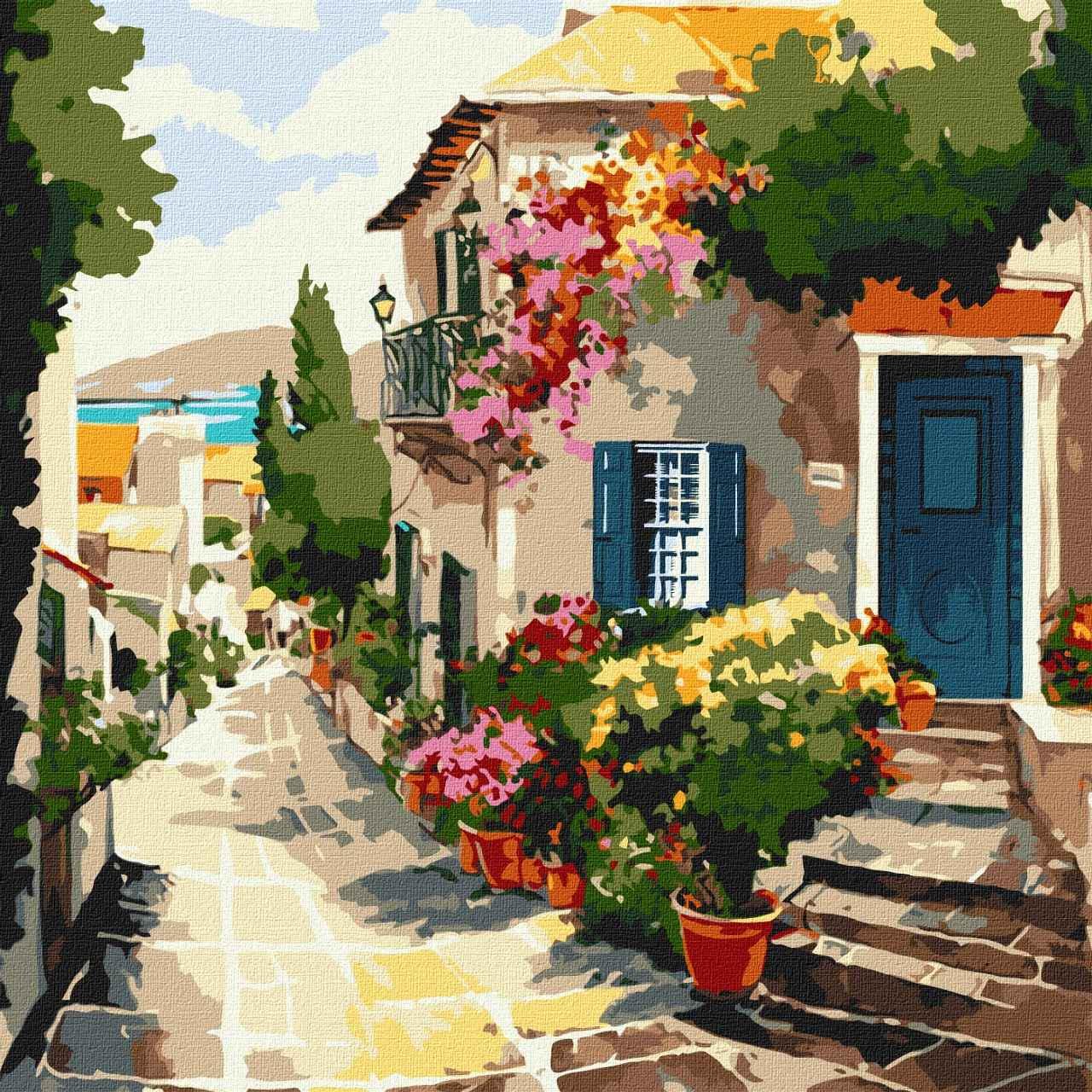 Набір для розпису по номерах Ideyka Домівка біля моря КНО3647 40x40 см (MTT-181650)