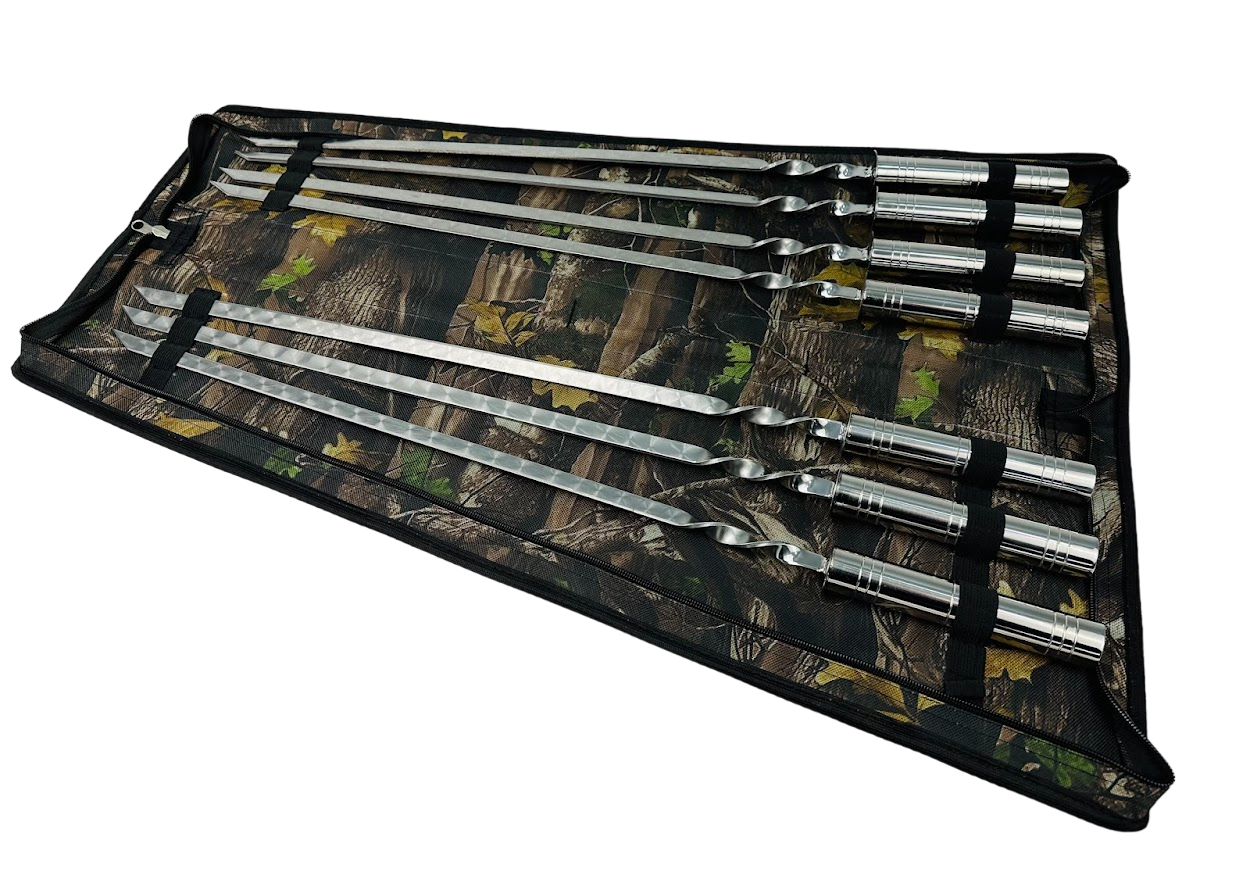 Набор шампуров подарочный в чехле-книжке 7 пр. Серебряный (106-10-NB-2278)