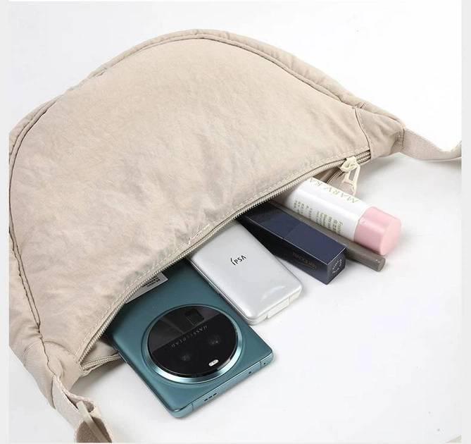 Сумка-месенджер жіноча з плечовим ремінцем Бежевий - фото 5