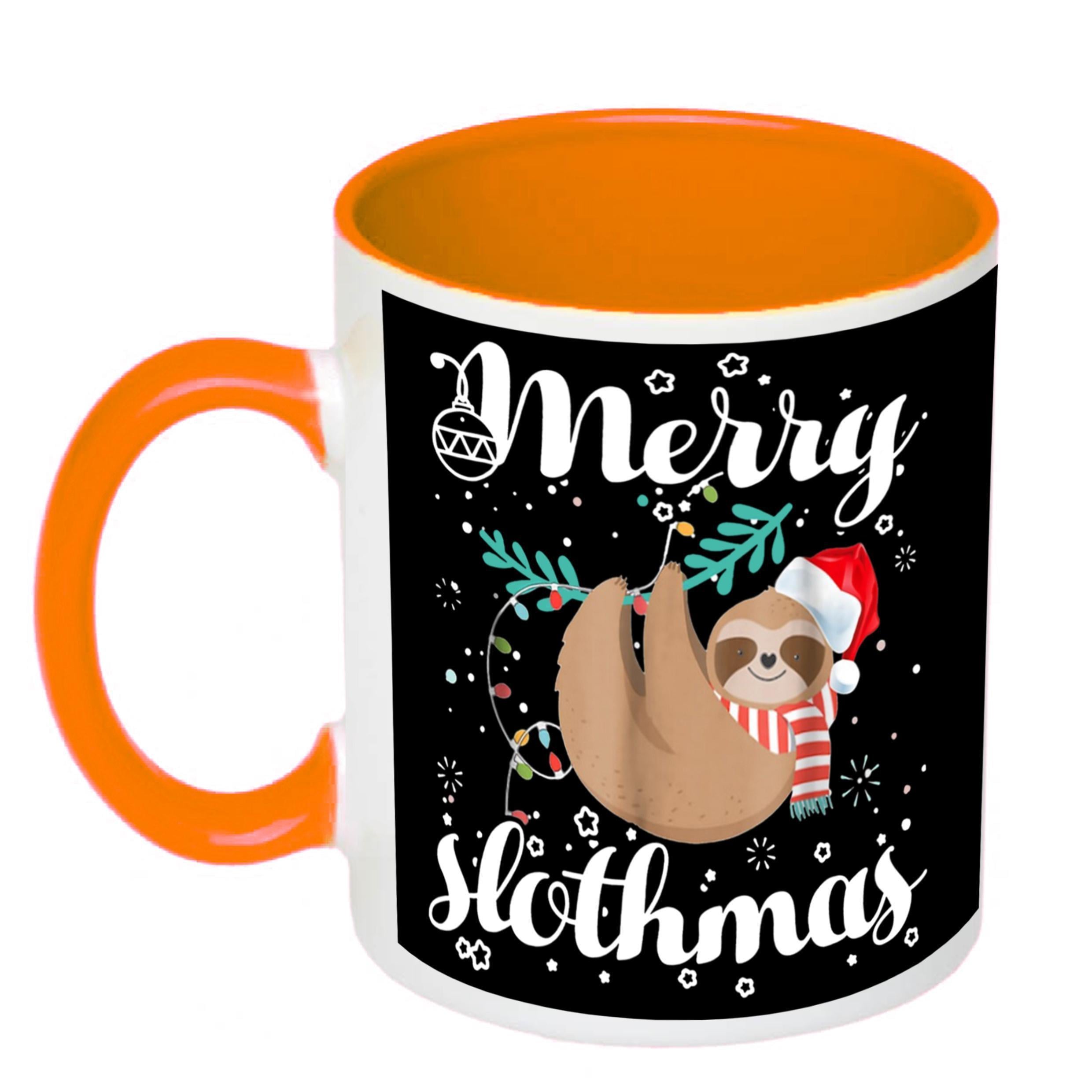 Чашка с печатью Merry Slothmas 330 мл Оранжевый (21377) Чашка с печатью Merry Slothmas 330 мл Оранжевый (21377)