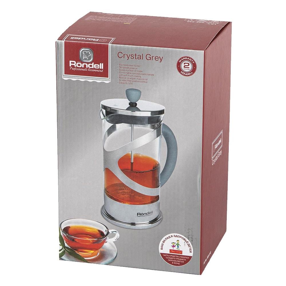 Френч-пресс Rondell Crystal 1 л Grey (RDS-840) - фото 10 Френч-пресс Rondell Crystal 1 л Grey (RDS-840) - фото 10