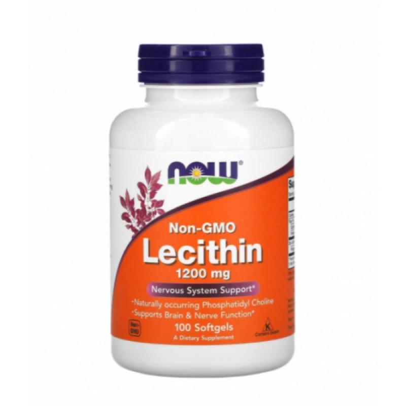 Натуральна добавка Now Foods Lecithin 1200 мг 100 капс. (NOW-02210)