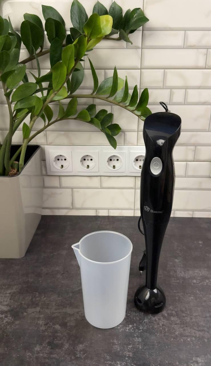 Блендер Domotec занурювальний із стаканом пластикова нога 400 Вт Чорний (MS-5104)