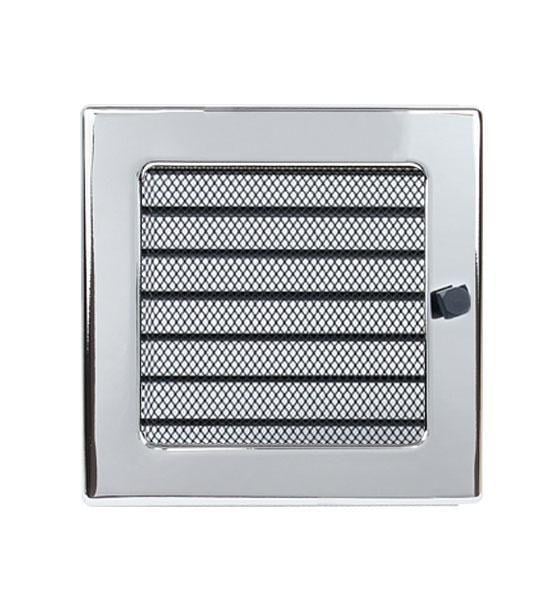 Решетка каминная с жалюзи 17х17 см Нержавеющая сталь (12895768)