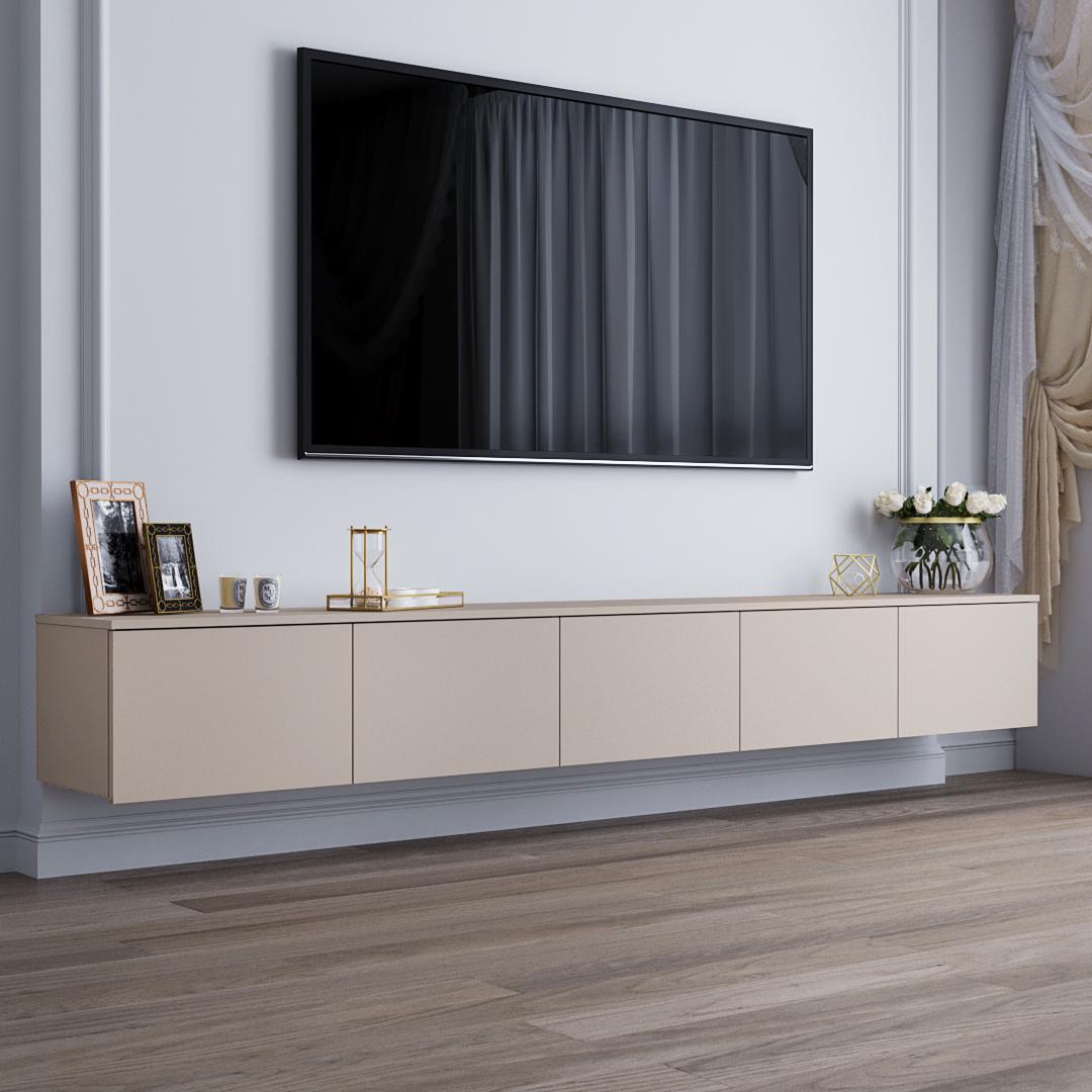 Тумба ТВ DiPortes Бостон навесная К-508 250/33/35 см Кашемир (01390)