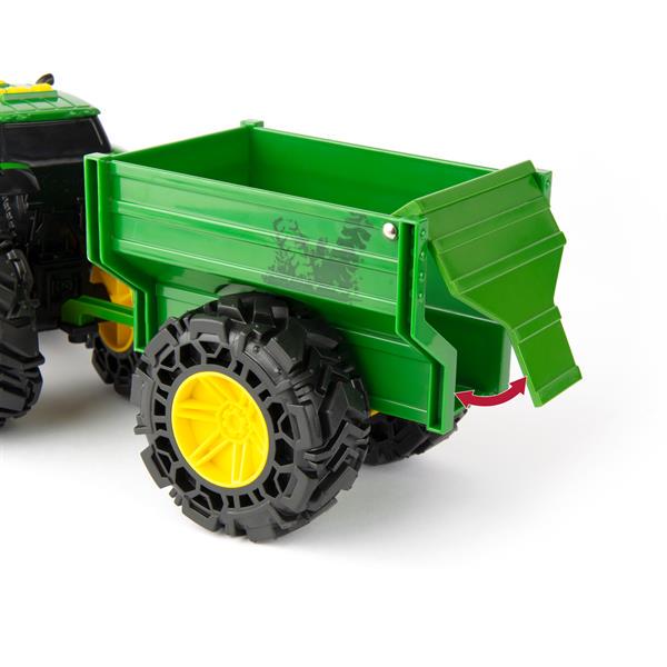 Игрушечный трактор John Deere Kids Monster Treads с прицепом и большими колесами (47353) - фото 4