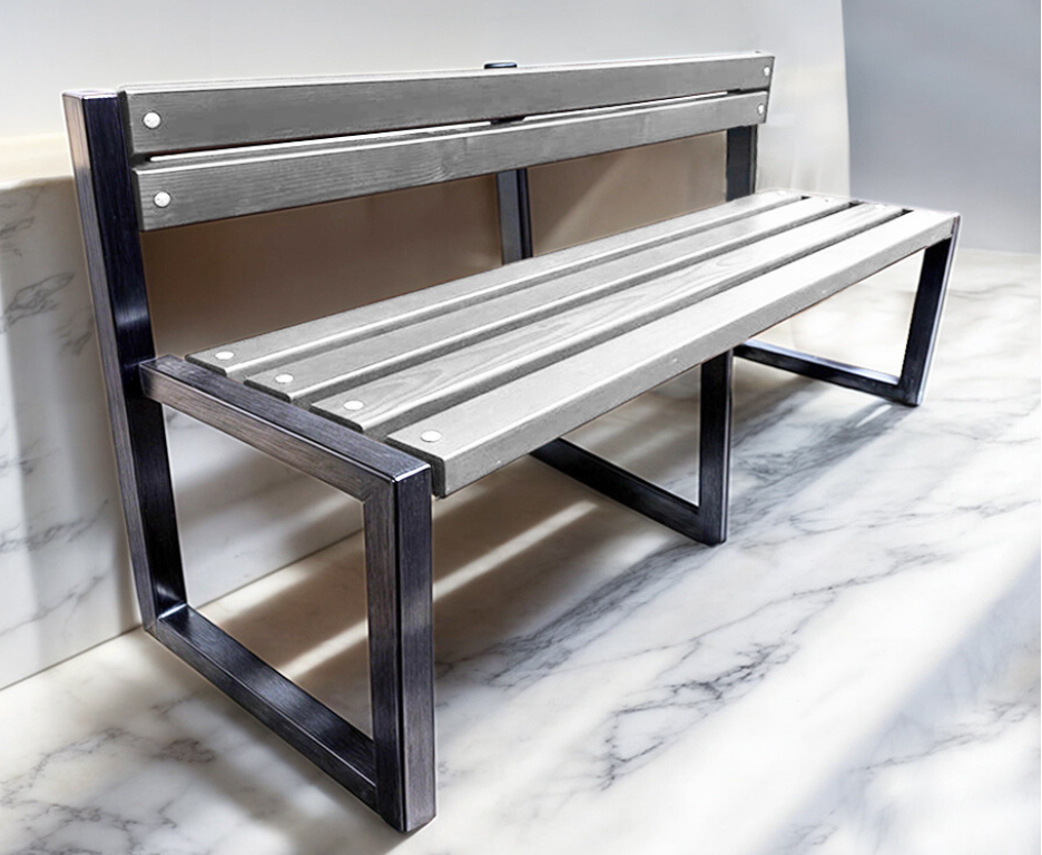 Лавка садова ТОБІ ШО Лофт Бенч зі спинкою без підлокітників 3 м Антрацитовий (25589128) - фото 2