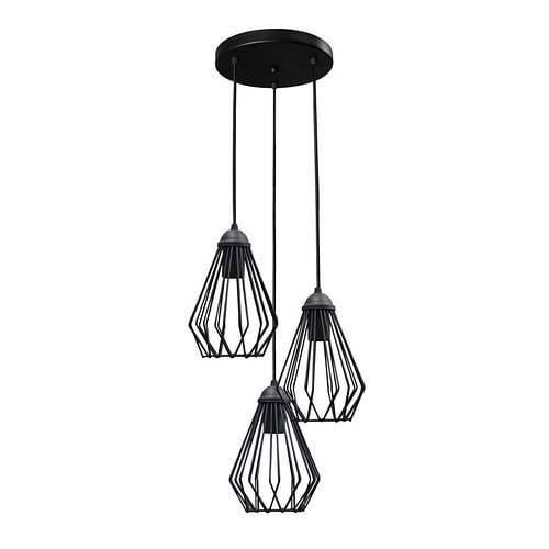 Підвісний світильник MSK Electric Silvia NL-05371-3R в стилі лофт E27 40 Вт IP 20 Чорний (1269247391)